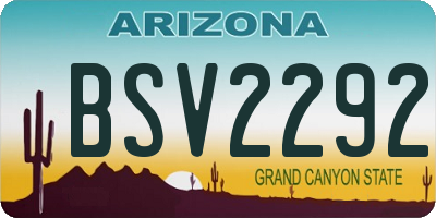 AZ license plate BSV2292