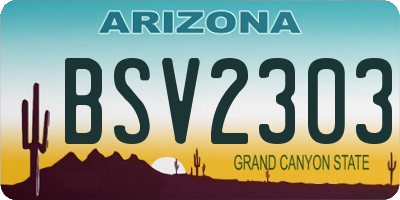 AZ license plate BSV2303