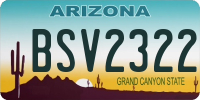 AZ license plate BSV2322