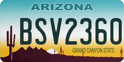 AZ license plate BSV2360