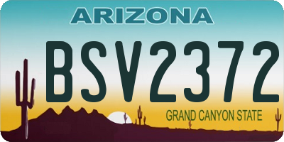 AZ license plate BSV2372