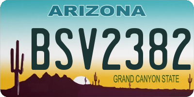 AZ license plate BSV2382