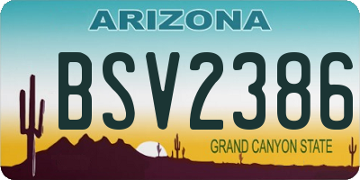AZ license plate BSV2386