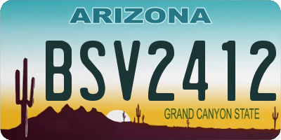 AZ license plate BSV2412