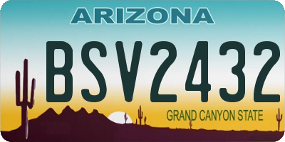 AZ license plate BSV2432