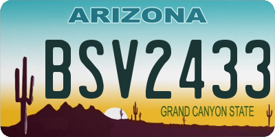 AZ license plate BSV2433