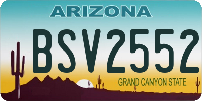 AZ license plate BSV2552
