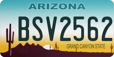 AZ license plate BSV2562