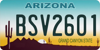 AZ license plate BSV2601