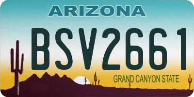 AZ license plate BSV2661
