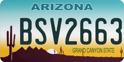 AZ license plate BSV2663