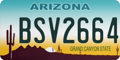 AZ license plate BSV2664