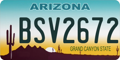 AZ license plate BSV2672