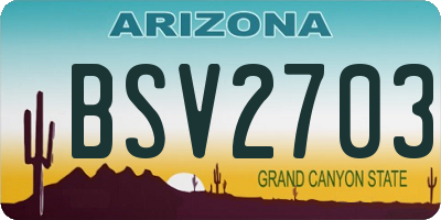 AZ license plate BSV2703