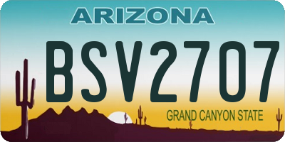 AZ license plate BSV2707