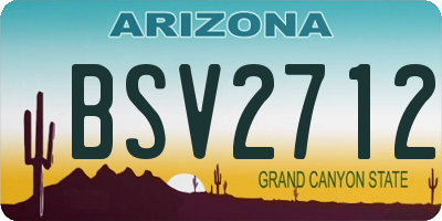 AZ license plate BSV2712