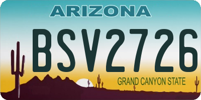 AZ license plate BSV2726