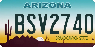 AZ license plate BSV2740