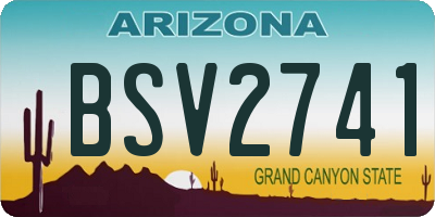 AZ license plate BSV2741