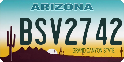 AZ license plate BSV2742