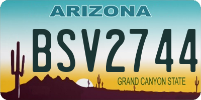 AZ license plate BSV2744