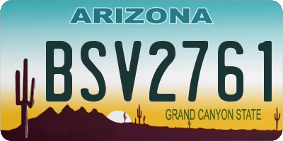 AZ license plate BSV2761