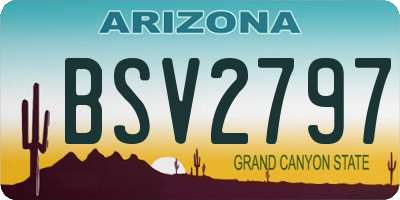 AZ license plate BSV2797