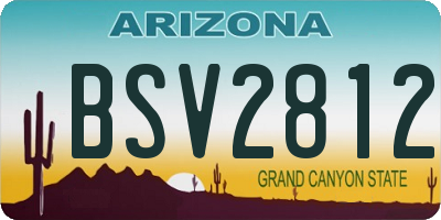 AZ license plate BSV2812