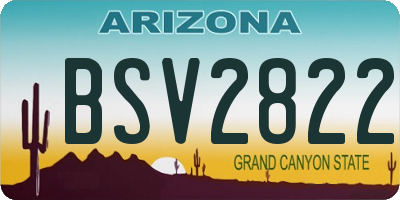 AZ license plate BSV2822