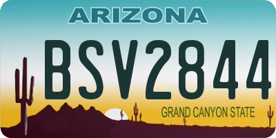 AZ license plate BSV2844