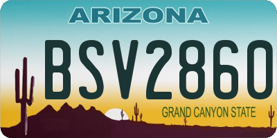 AZ license plate BSV2860