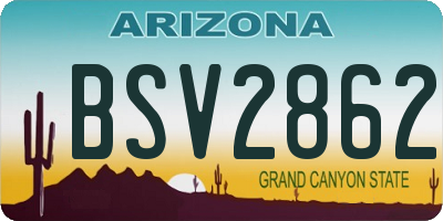 AZ license plate BSV2862