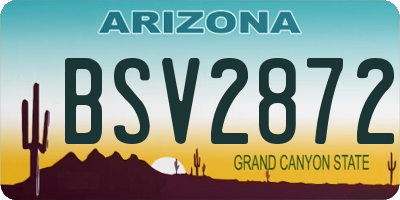 AZ license plate BSV2872