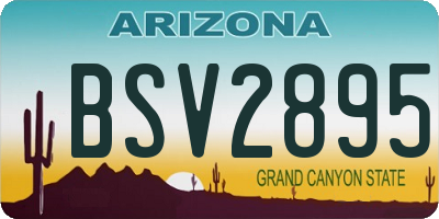 AZ license plate BSV2895