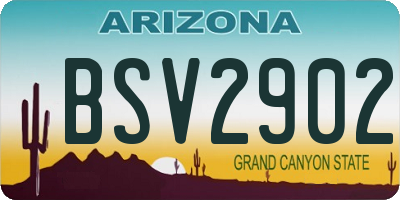 AZ license plate BSV2902