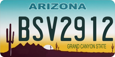 AZ license plate BSV2912