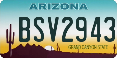 AZ license plate BSV2943