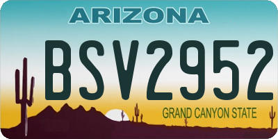 AZ license plate BSV2952