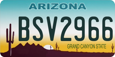 AZ license plate BSV2966