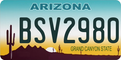 AZ license plate BSV2980