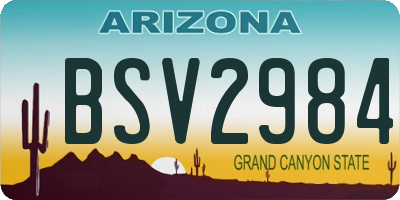 AZ license plate BSV2984