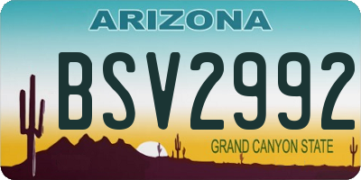 AZ license plate BSV2992