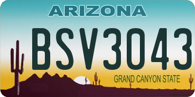 AZ license plate BSV3043