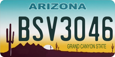 AZ license plate BSV3046
