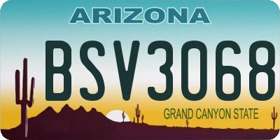 AZ license plate BSV3068