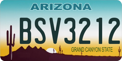 AZ license plate BSV3212