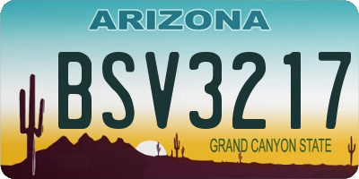 AZ license plate BSV3217