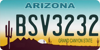 AZ license plate BSV3232