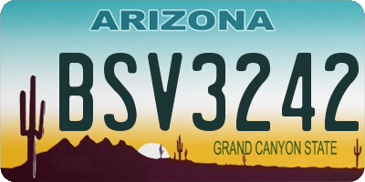 AZ license plate BSV3242
