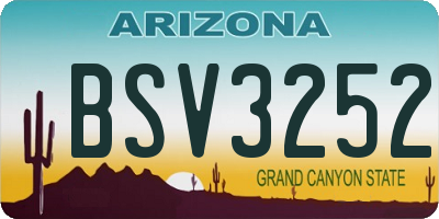 AZ license plate BSV3252
